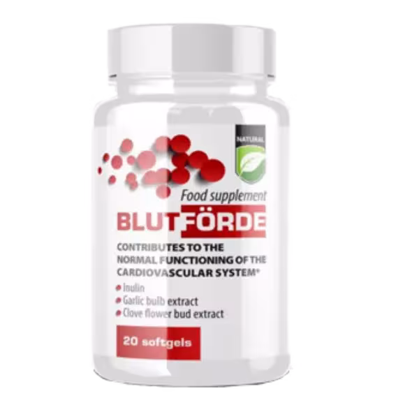 Suplemento Blutforde en envase de 20 cápsulas blandas para el apoyo del sistema cardiovascular